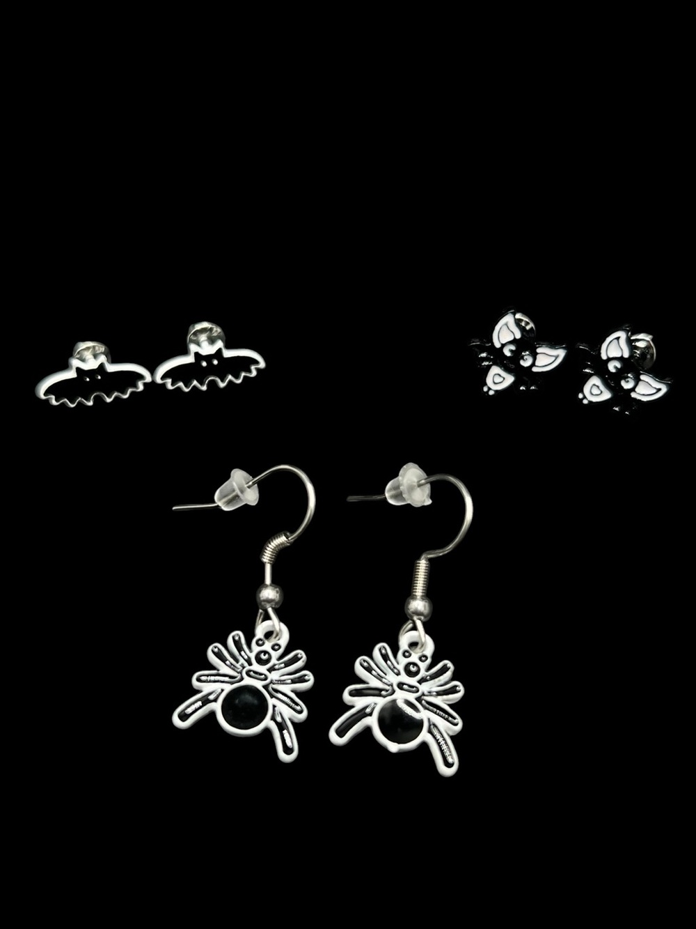 Black & White Gothic alternative Earrings Bundle 🕸️🖤